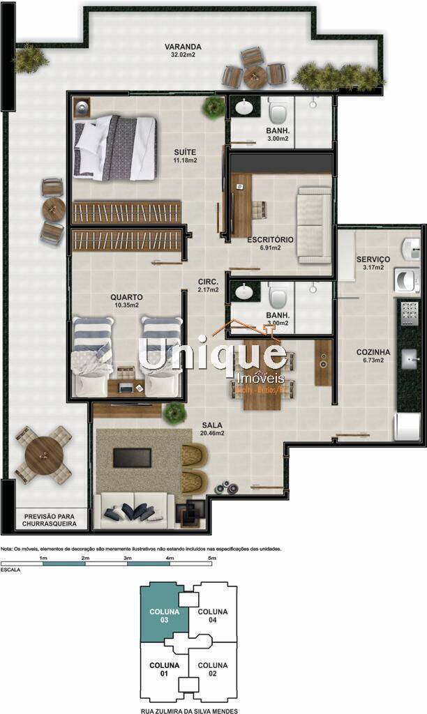 Apartamento à venda com 2 quartos, 105m² - Foto 2