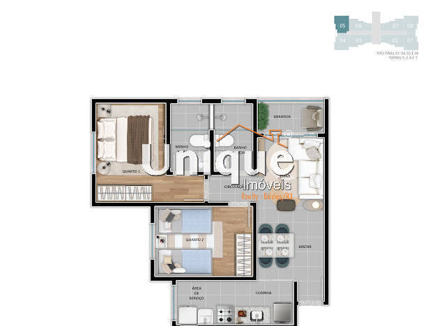 Apartamento à venda com 2 quartos, 55m² - Foto 9